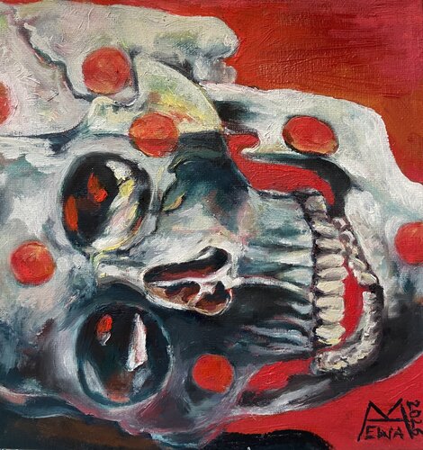 Red dots by Ewa Mazur-Koj, Painting for Sale on Singulart