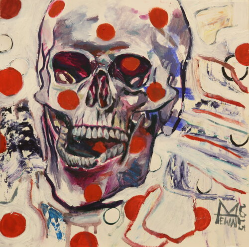 Red dotes deformation de Ewa Mazur-Koj, Pintura a la venta en Singulart