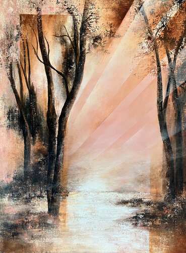 Promenade au coucher du soleil von isabelle chuiton, Malerei kaufen auf Singulart