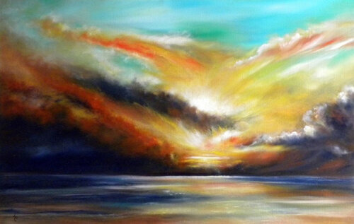 Coucher de soleil ardent di isabelle chuiton, Pittura in vendita su Singulart