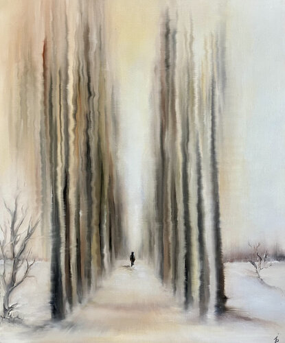 Il voyage en hiver by isabelle chuiton, Painting for Sale on Singulart