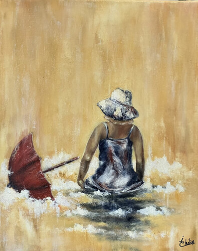 A la plage van isabelle chuiton, Schilderij te koop op Singulart
