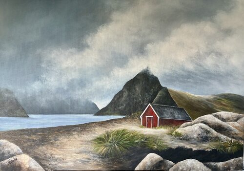 Les veilleurs de l'aube immobile di isabelle chuiton, Pittura in vendita su Singulart