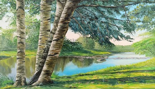 Birch branch de Mantas Naulickas, Pintura a la venta en Singulart