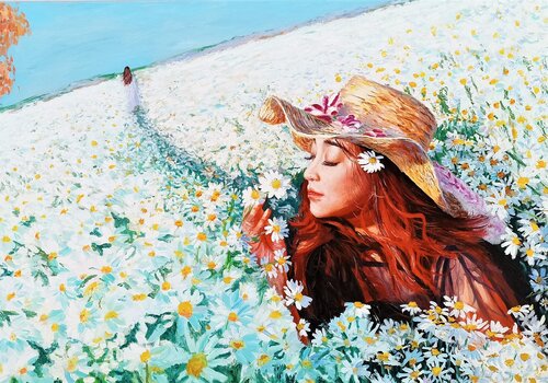 Daisy summer de Mantas Naulickas, Pintura a la venta en Singulart