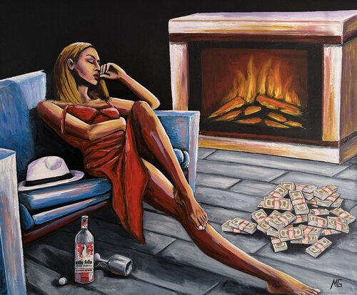 Gangster Lady. Happy End van Mariana Gumeniuc, Schilderij te koop op Singulart