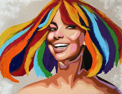 Rainbow Girl von Mariana Gumeniuc, Malerei kaufen auf Singulart