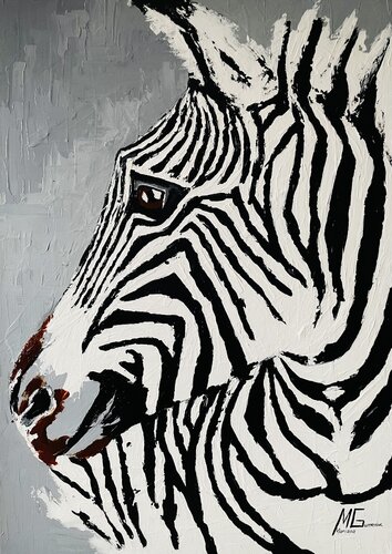 Thinking like a Zebra von Mariana Gumeniuc, Malerei kaufen auf Singulart