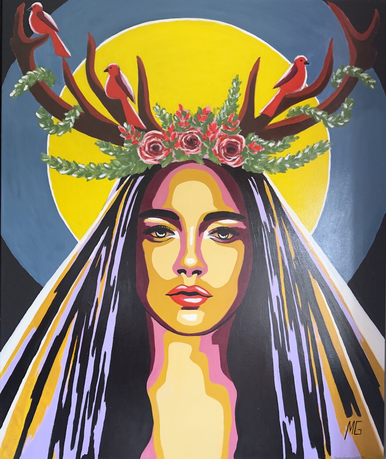 Queen of the Forest Mariana Gumeniuc Originalgemälde zu verkaufen