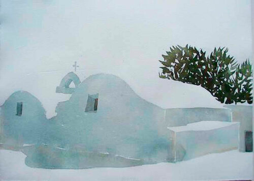 Kapellen auf Amorgos von jürgen reiners, Malerei kaufen auf Singulart