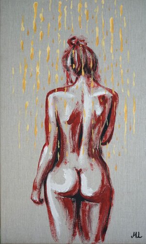 Naked woman in golden light von Magnus Lindblom, Malerei kaufen auf Singulart