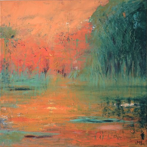 New dawn - semi abstract landscape de Magnus Lindblom, Pintura a la venta en Singulart