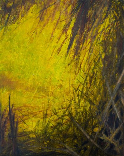 Looking at a brighter future - abstract under water landscape par Magnus Lindblom, Peinture en vente sur Singulart