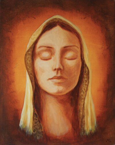 Madonna - portrait of a woman by Magnus Lindblom, Painting for Sale on Singulart