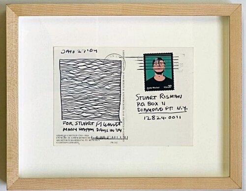 Sol LeWitt, Wavy lines, original signed Minimalist ink drawing on card with Warhol stamp, 2004 von Sol LeWitt, Zeichnungen kaufen auf Singulart