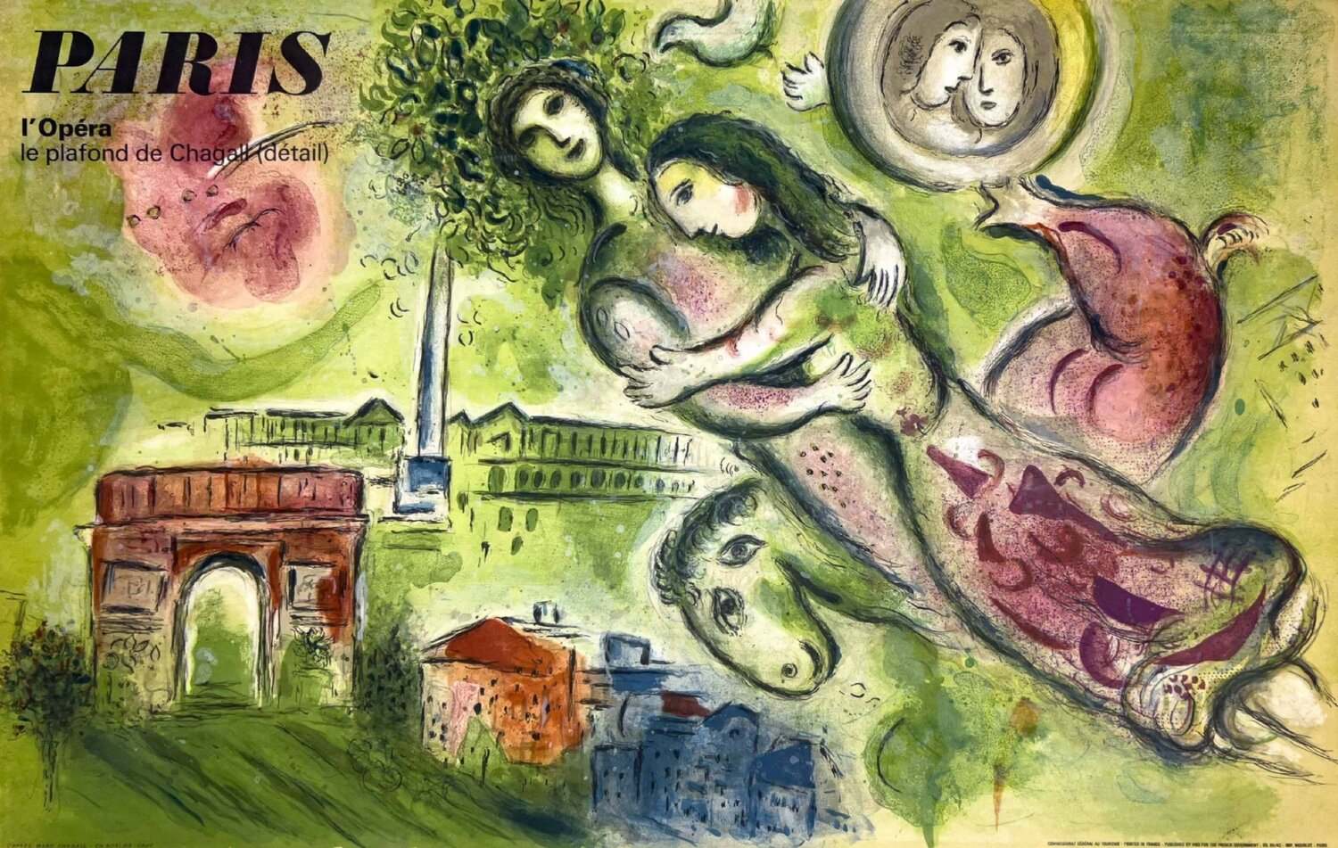 Marc Chagall, Paris L' Opera Le Plafond, Romeo and Juliet at Place