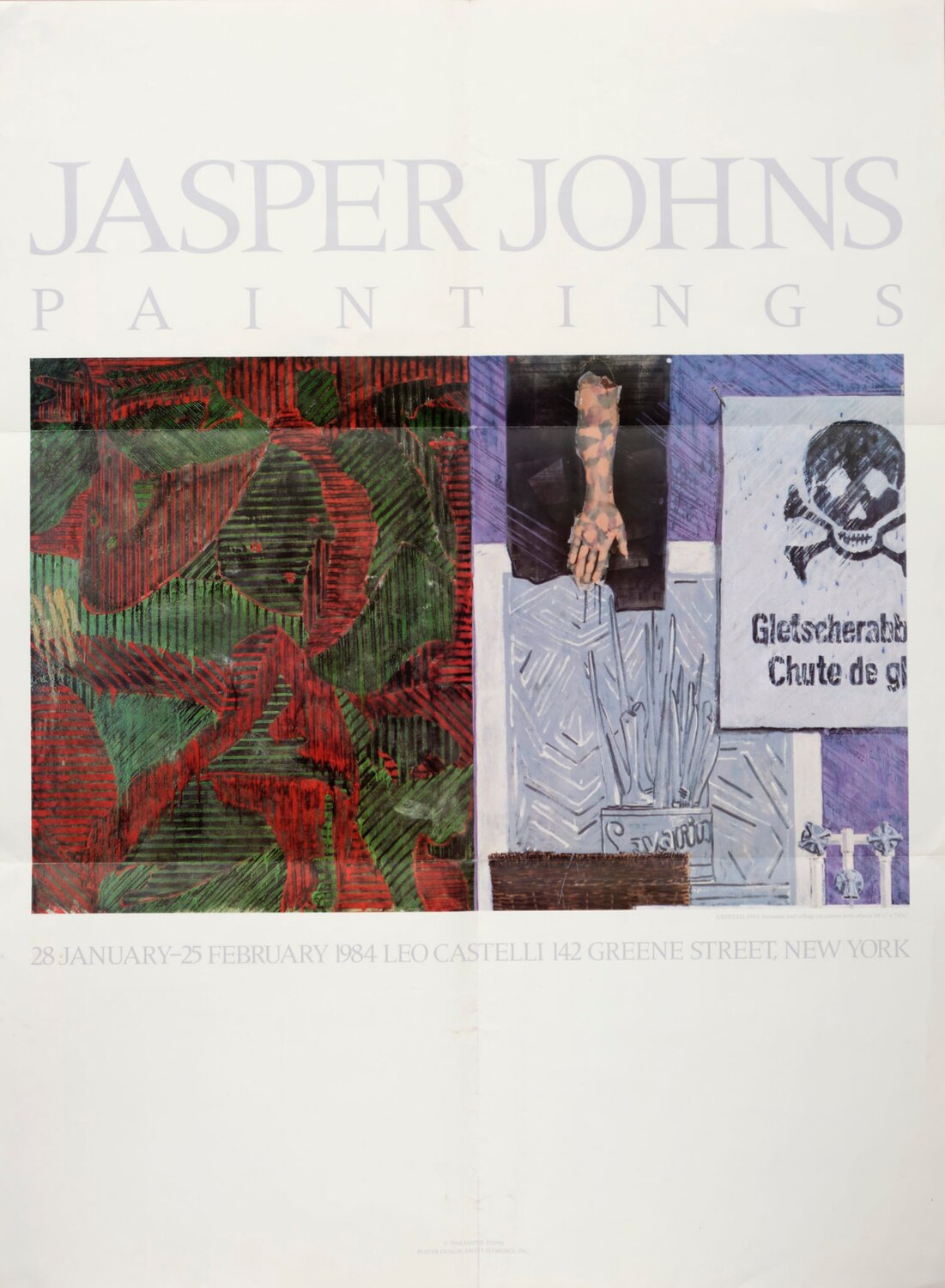 Jasper Johns, "Jasper Johns Paintings", vintage Leo Castelli Gallery poster, 1984 Jasper Johns Druck zu verkaufen