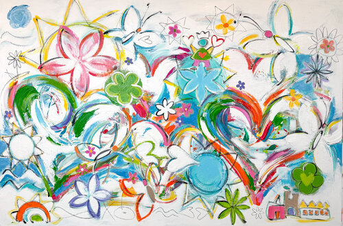 オイルパステル絵画販売 : 現代オイルパステル絵画をオンライン