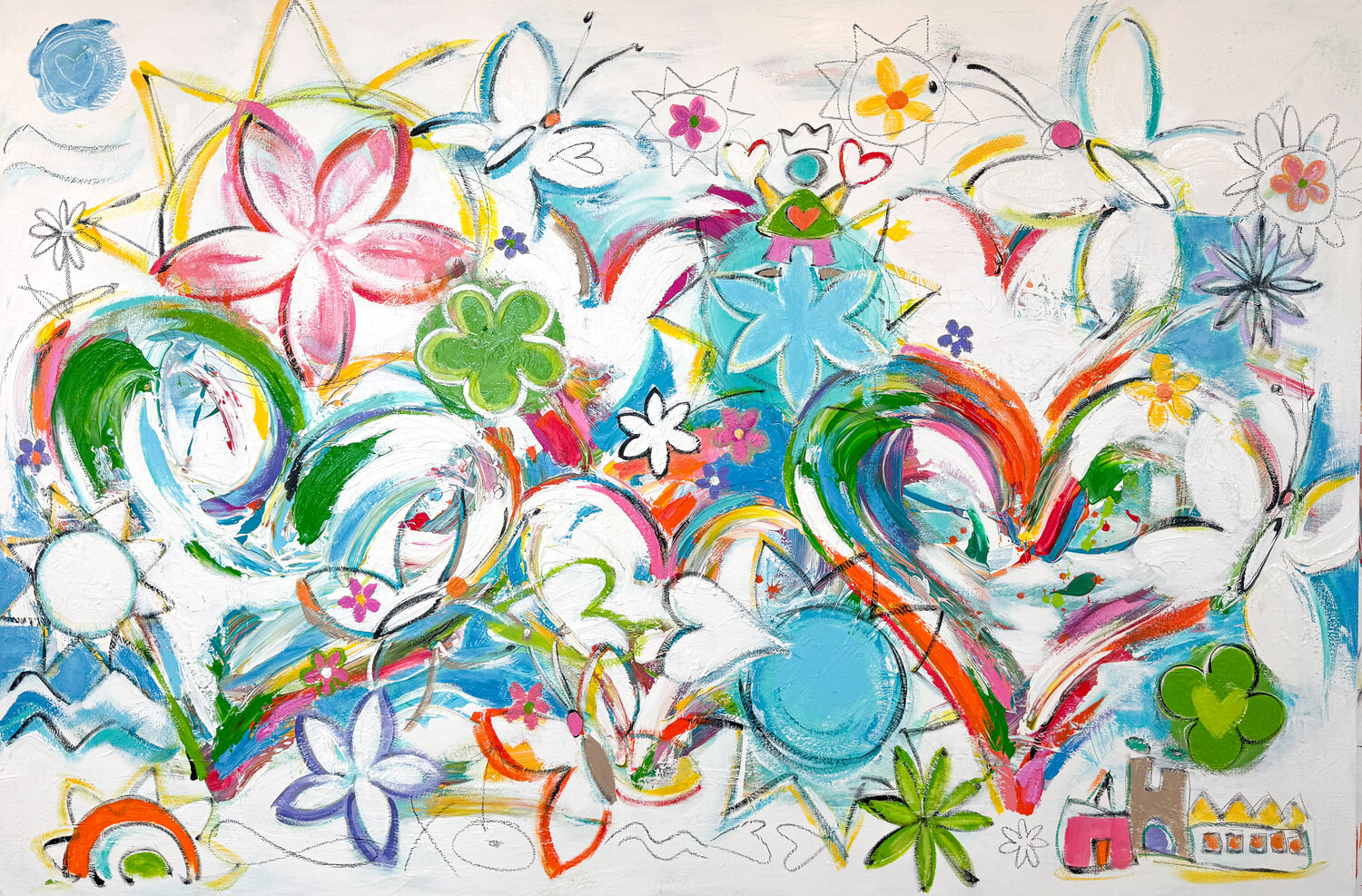 オイルパステル絵画販売 : 現代オイルパステル絵画をオンライン