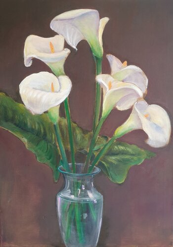 Jarrón con calas by Luis Carlón López, 회화 for Sale on Singulart