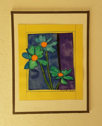 Blaue Blumen by Angelo Marzullo, Painting for Sale on Singulart