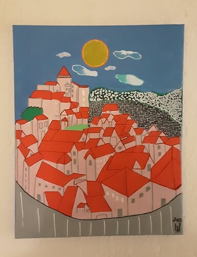 Mittelalterlichen dorf von Angelo Marzullo, Malerei kaufen auf Singulart