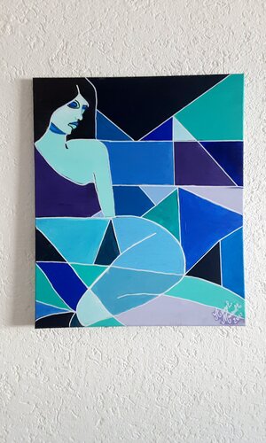 Die  blaue  Muße. van Angelo Marzullo, Schilderij te koop op Singulart