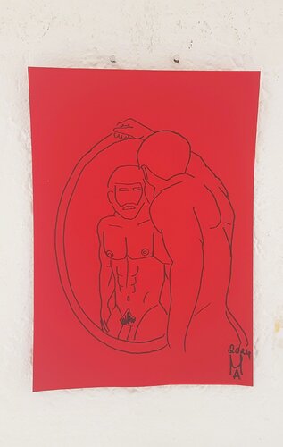 Specchio delle mie brame, chi e il piu bello del reame. par Angelo Marzullo, Dessin en vente sur Singulart