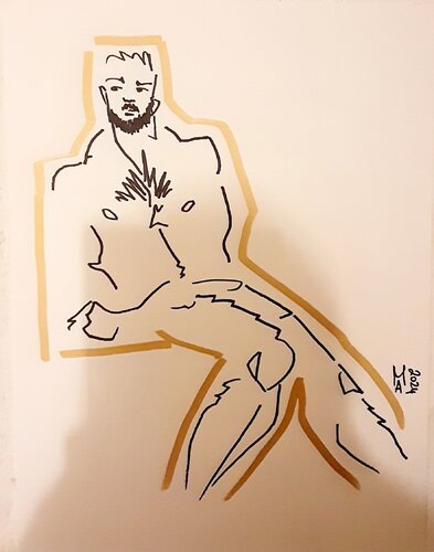 Weil männlich ist. van Angelo Marzullo, Tekening te koop op Singulart