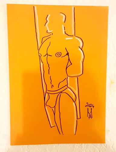 Bodybuilder  Nr.3 by Angelo Marzullo, Drawing for Sale on Singulart