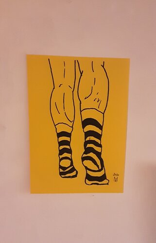 Strammen Waden  mit strich Socken. di Angelo Marzullo, Disegno in vendita su Singulart