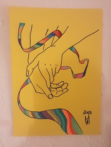Zusammen  sind wir stark de Angelo Marzullo, Dibujo a la venta en Singulart