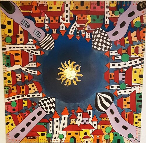 DER fantastischer Stadt van Angelo Marzullo, Schilderij te koop op Singulart
