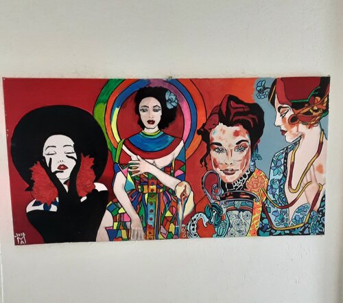 Donne di mondo  nr1 di Angelo Marzullo, Pittura in vendita su Singulart