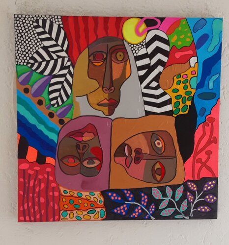 Afrikanische  familie di Angelo Marzullo, Pittura in vendita su Singulart