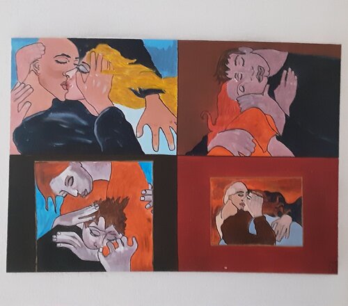 Der Umarmung wird kuss van Angelo Marzullo, Schilderij te koop op Singulart