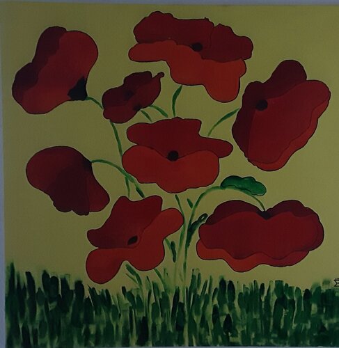 Mohn in gelb par Angelo Marzullo, Peinture en vente sur Singulart