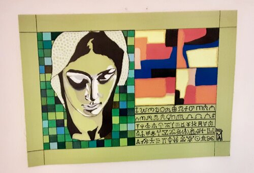 Die grüne  Madonna von Angelo Marzullo, Malerei kaufen auf Singulart