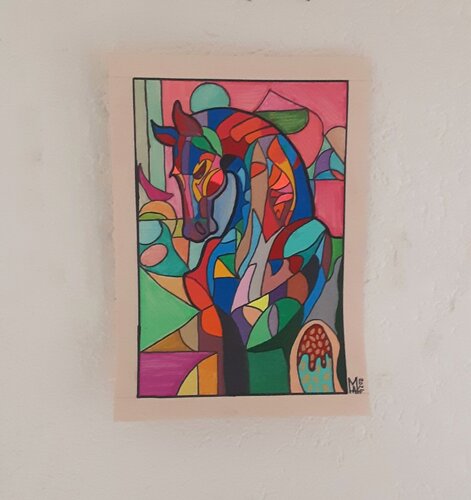 Buntes pferd. von Angelo Marzullo, Malerei kaufen auf Singulart