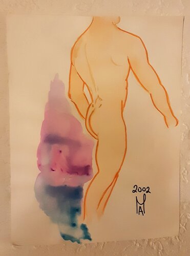 Männliche akt van Angelo Marzullo, Tekening te koop op Singulart