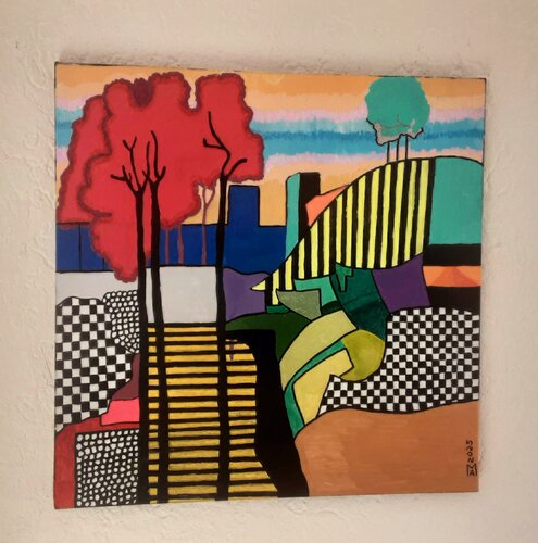 Stadtteil  , Oase des frieden van Angelo Marzullo, Schilderij te koop op Singulart