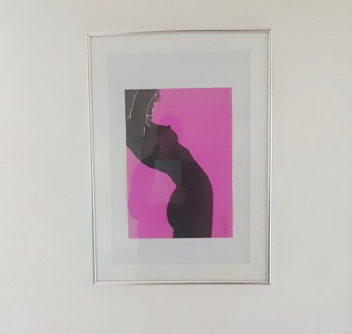 Siluette  in schwarz und rot di Angelo Marzullo, Pittura in vendita su Singulart