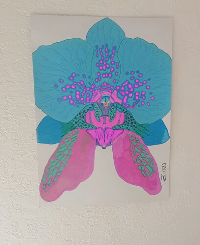Die Orchidee der immer Blüt van Angelo Marzullo, Schilderij te koop op Singulart