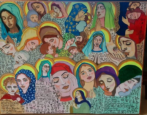 Madonnina,  Maria Mutter Gottes de Angelo Marzullo, Pintura a la venta en Singulart