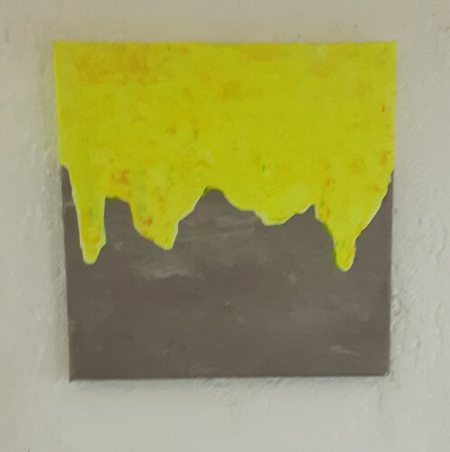 Mach aus Dreck  Licht  in Neon gelb von Angelo Marzullo, Malerei kaufen auf Singulart