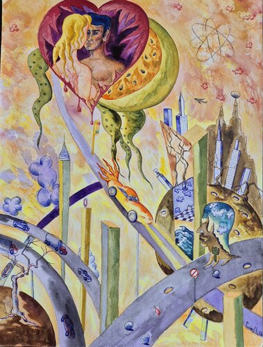 Desintegración del amor von Victor Collcardenas, Werk auf Papier kaufen auf Singulart
