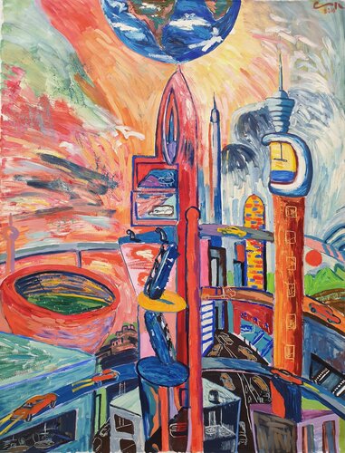 Skyline von Victor Collcardenas, Malerei kaufen auf Singulart