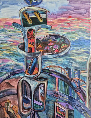 La torre by Victor Collcardenas, Painting for Sale on Singulart