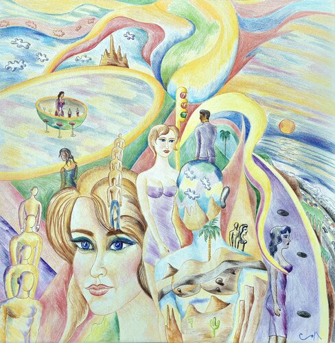 Buscando una conexión emocional von Victor Collcardenas, Werk auf Papier kaufen auf Singulart