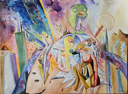 Ciudad ansiosa von Victor Collcardenas, Werk auf Papier kaufen auf Singulart